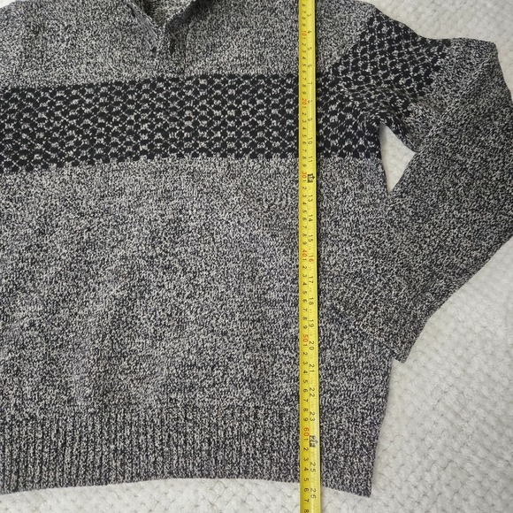 Gap Pullover Sweater Mens Sz L Gray 1/4 Button Up Mock Neck Lambwool Blend - Picture 6 of 13
